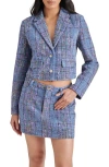 Steve Madden Seraphine Tweed Jacket In Blue Multi