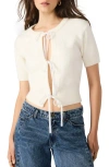 Steve Madden Sereia Tie Front Crop Cardigan In White