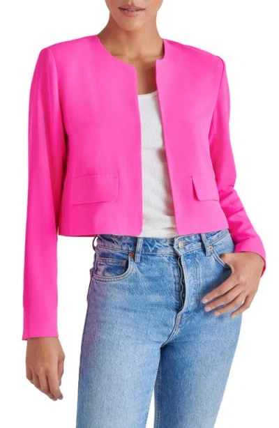 Steve Madden Serene Crop Blazer In Hot Pink