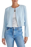 Steve Madden Serene Crop Blazer In Sky Blue