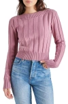 Steve Madden Serra Rib Sweater In Dark Orchid