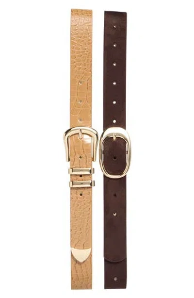 Steve Madden Set Of 2 Assorted Belts In Multi