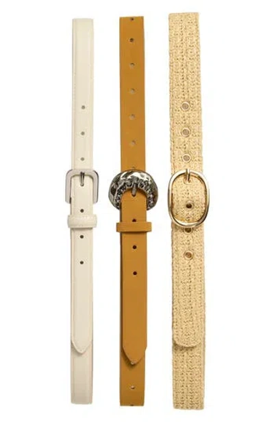 Steve Madden Set Of 3 Belts In Brown