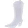 Steve Madden Shallow Womens Tall Pointed Toe Rain Boots In White