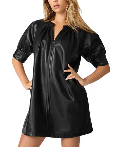 Steve Madden Sharleene Faux Leather Mini Dress In Black