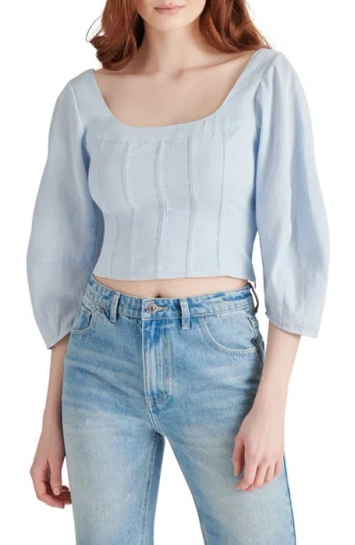 Steve Madden Shay Corset Crop Top In Sky Blue