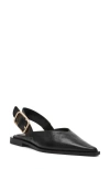 Steve Madden Shay Pointed Toe Slingback Flat In Black Leather