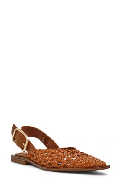 Steve Madden Shay Pointed Toe Slingback Flat In Brown
