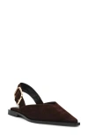 Steve Madden Shay Pointed Toe Slingback Flat In Brown Suede