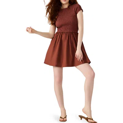 Steve Madden Sheffield Smocked Flare Minidress