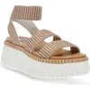 Steve Madden Shelle Platform Wedge Sandal In Taupe Multi