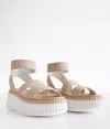 Steve Madden Shelle Strappy Women's Taupe Slip On Platform Sandals Gal1315 In Multi