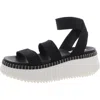 STEVE MADDEN SHELLE WOMENS SLIP ON ELASTIC PLATFORM SANDALS