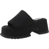 Steve Madden Shelly Womens Padded Insole Knit Platform Sandals In Black