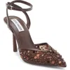Steve Madden Sherrie Beaded Ankle Strap Pump In Animal Print