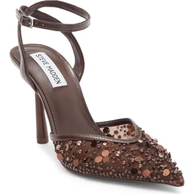 Steve Madden Sherrie Beaded Ankle Strap Pump In Animal Print