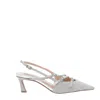 Steve Madden Crystal-embellished Liana Slingback Pumps 60 In Silver