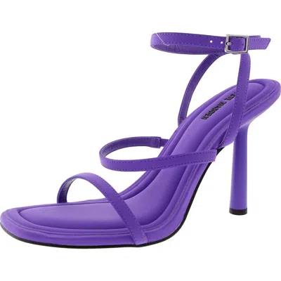 Steve Madden Shop Womens Buckle Satin Ankle Strap In Purple