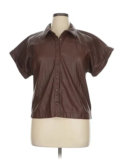 Pre-owned Steve Madden Short Sleeve Blouse In Brown