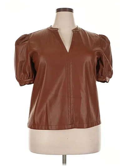 Pre-owned Steve Madden Short Sleeve Blouse In Brown