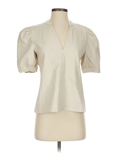 Pre-owned Steve Madden Short Sleeve Blouse In White