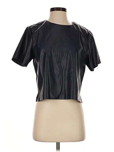 Pre-owned Steve Madden Short Sleeve Top Black Mock Neckline Tops