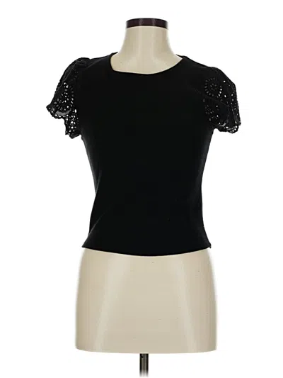Pre-owned Steve Madden Short Sleeve Top Black Sweetheart Neckline Tops