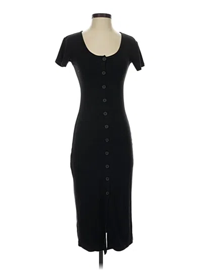 Pre-owned Steve Madden Short Sleeve Top Black Sweetheart Neckline Tops