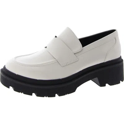 Steve Madden Shout Womens Leather Slip On Loafers In Beige
