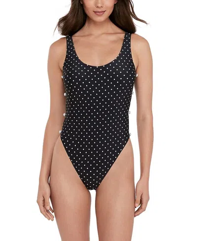 Steve Madden Side Cutout Open Back One-piece Swimsuit In Black