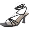 Steve Madden Singapore Womens Strappy Faux Leather Ankle Strap In Black