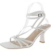 Steve Madden Singapore Womens Strappy Faux Leather Ankle Strap In White