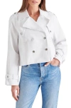 Steve Madden Sirus Crop Denim Trench Coat In White