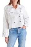 Steve Madden Sirus Crop Denim Trench Coat In White