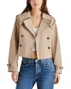 Steve Madden Sirus Cropped Double Breasted Jacket In Khaki