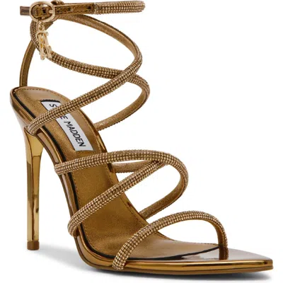 Steve Madden Sky Ankle Strap Pointed Toe Sandal In Bronze