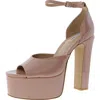 Steve Madden Skye Womens Buckle Patent Platform Sandals In Multi