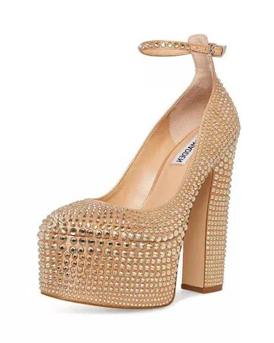 Steve Madden Skyrise-r Pumps Women Rose Gold Rhinestone Platform Jobb1384