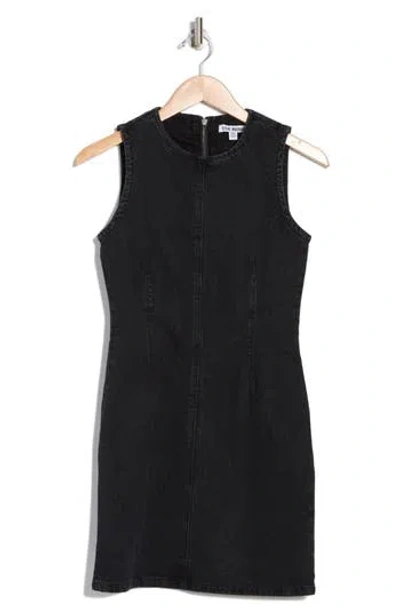 Steve Madden Sleeveless Denim Minidress In Black Wash