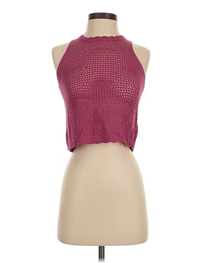 Steve Madden Sleeveless Top Burgundy Halter Neckline Tops