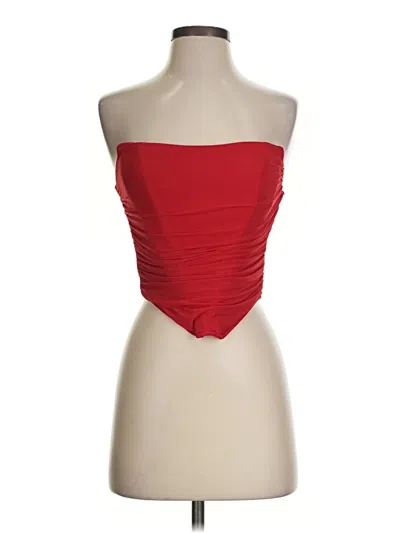 Pre-owned Steve Madden Sleeveless Top Red Strapless Neckline Tops