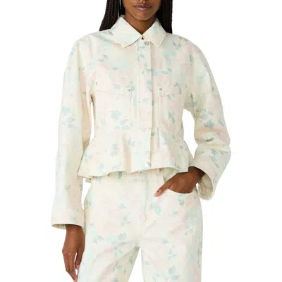 Steve Madden Sloan Peplum Denim Jacket In Multi