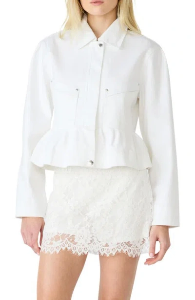 Steve Madden Sloan Peplum Jacket In White