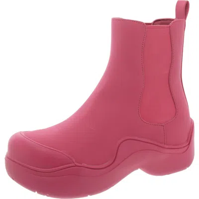 Steve Madden Slushy Womens Padded Insole Round Toe Booties In Pink