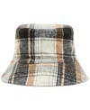 Steve Madden Small Tartan Plaid Bucket Hat In Brown