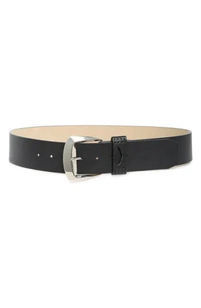 Steve Madden Smooth Faux Leather Belt In Black