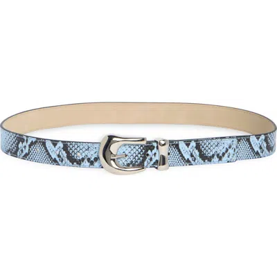 Steve Madden Snakeskin Embossed Faux Leather Belt In Blue