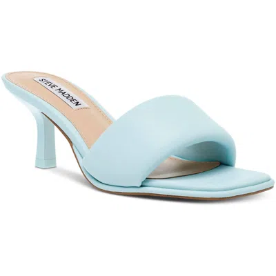 Steve Madden Snazzy Womens Faux Leather Mule Kitten Heels In Blue