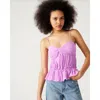 Steve Madden Solange Ruched Peplum Camisole In Purple