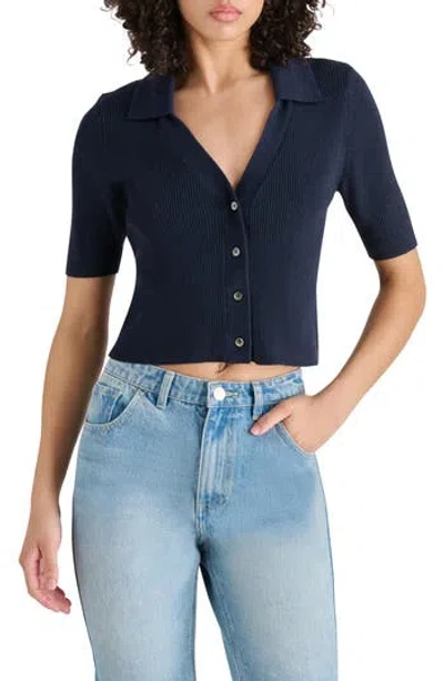 Steve Madden Solid Rib Top In Marine